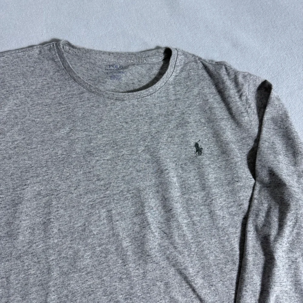 Polo Ralph Lauren Mens XL Gray Heather Long Sleeve Crewneck T-Shirt Pony Logo